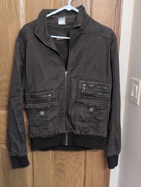 Women's Utility Zip Jacket - Dark Brown